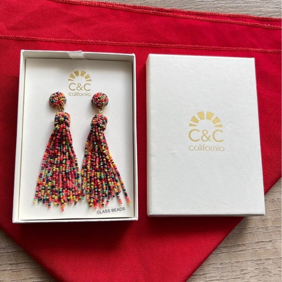 c & c california Jewelry - C & C California Colorful Glass beads Earrings